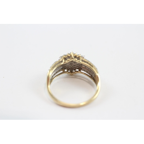 84 - 9ct Gold Diamond Set Cocktail Ring (3.5g) Size  P 1/2