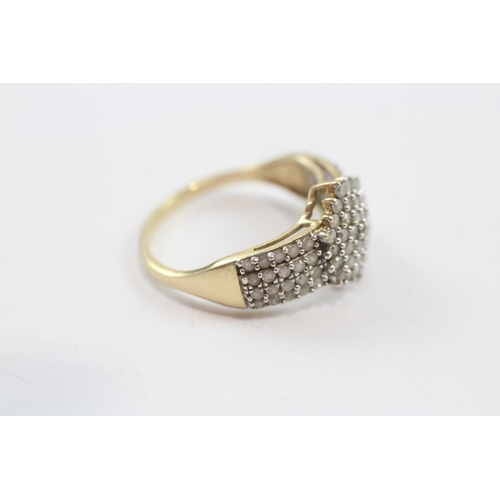 84 - 9ct Gold Diamond Set Cocktail Ring (3.5g) Size  P 1/2