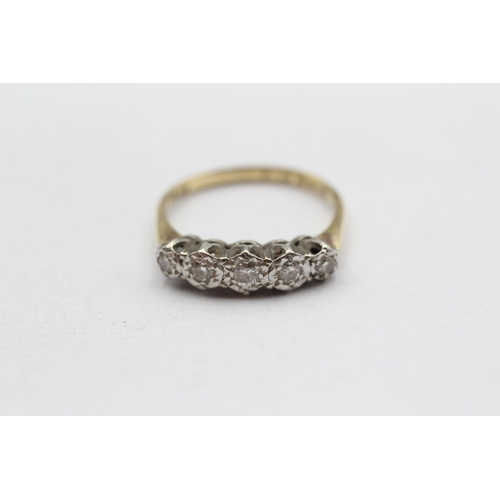 86 - 18ct Gold Vintage Diamond Five Stone Ring (2.7g) Size  O