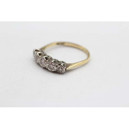 86 - 18ct Gold Vintage Diamond Five Stone Ring (2.7g) Size  O