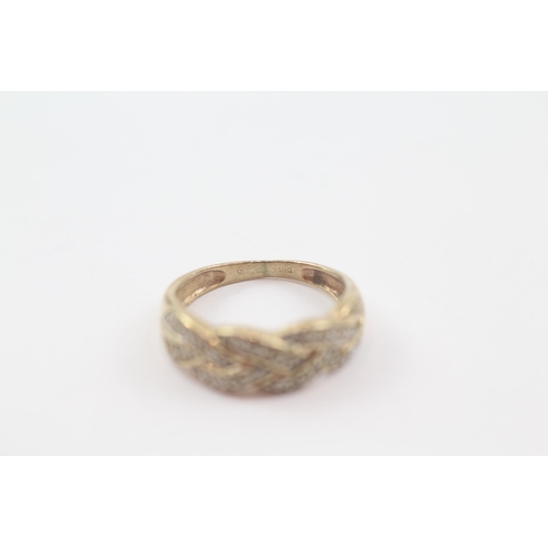 9 - 9ct gold diamond weave dress ring (2g) Size  K