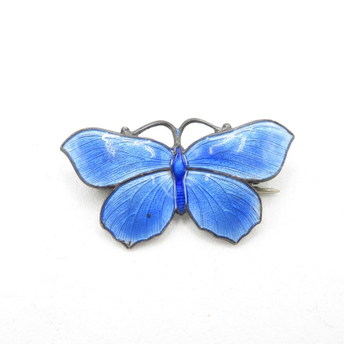 212 - Silver enamel butterfly brooch by John Atkins & Sons (3g)