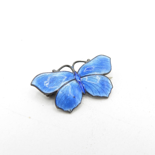 212 - Silver enamel butterfly brooch by John Atkins & Sons (3g)