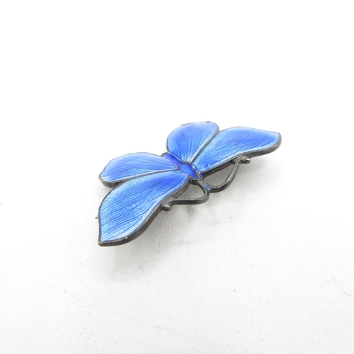 212 - Silver enamel butterfly brooch by John Atkins & Sons (3g)