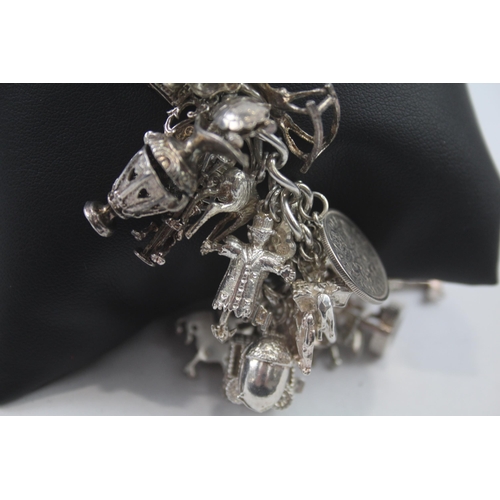 221 - Silver charm bracelet including animal charms