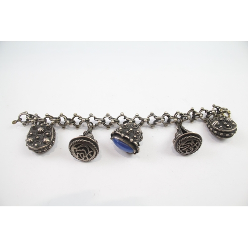 227 - Silver Italian Etruscan revival bracelet