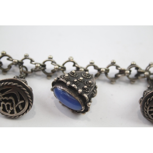 227 - Silver Italian Etruscan revival bracelet