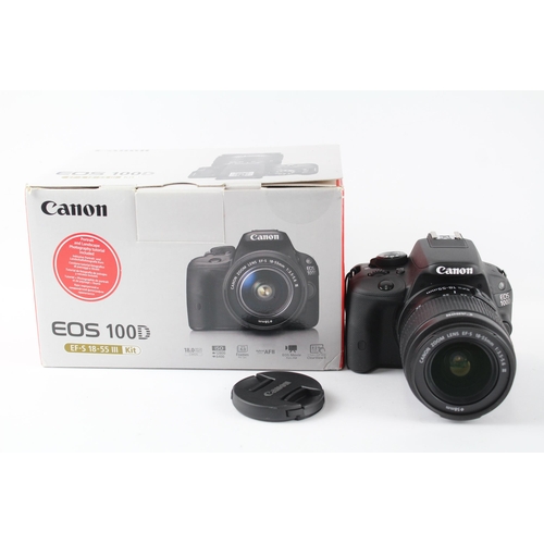 240 - Canon EOS 100D DSLR DIGITAL CAMERA w/ Canon EF-S 18-55mm Lens & Box WORKING