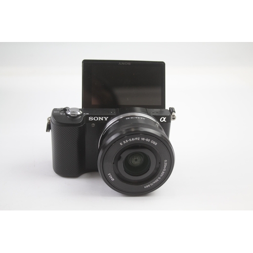 243 - Sony Alpha 5000 DIGITAL CAMERA w/ Sony Power Zoom 16-50mm Lens WORKING no battery supplied