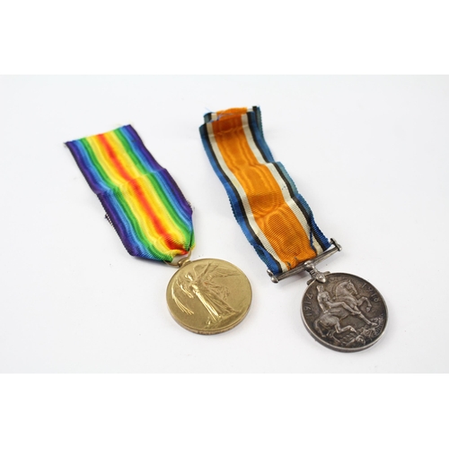 253 - WW.I Medal Pair & Original Ribbons Named. 33901 Pte. W. Wood Border Regt.