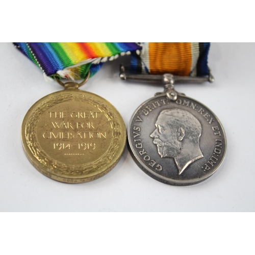 253 - WW.I Medal Pair & Original Ribbons Named. 33901 Pte. W. Wood Border Regt.