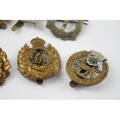 265 - 10 x Military Cap Badges Inc. S.A.S - Tank Regt. - York & Lancs Etc