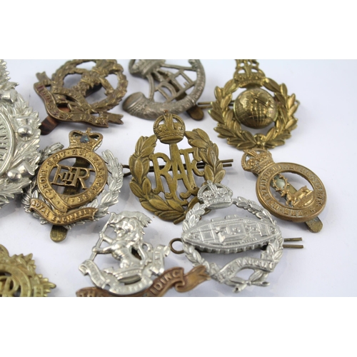 266 - 10 x Military Cap Badges Inc. A & S.H - West Riding - Royal Marines Etc