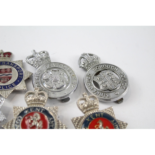 267 - 8 x Police Cap Badges Inc. Kings Crown - Birkenhead Borough - Bristol Etc