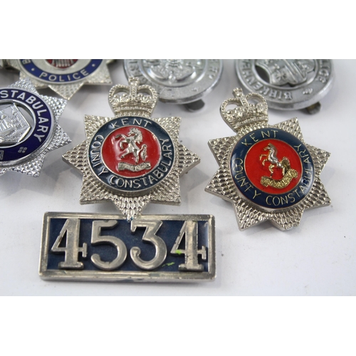 267 - 8 x Police Cap Badges Inc. Kings Crown - Birkenhead Borough - Bristol Etc