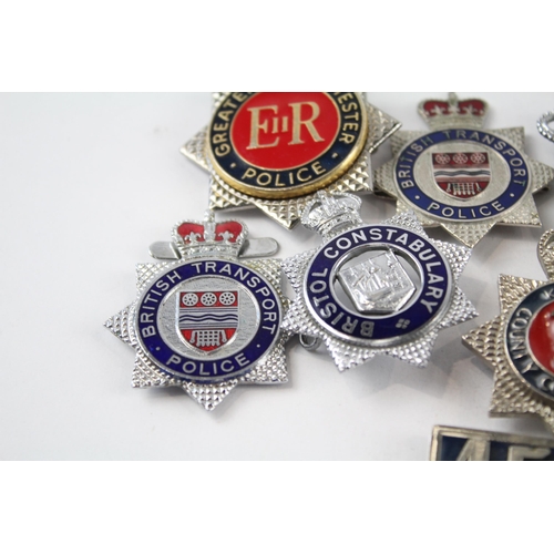 267 - 8 x Police Cap Badges Inc. Kings Crown - Birkenhead Borough - Bristol Etc