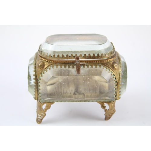 282 - bevelled glass jewellery box