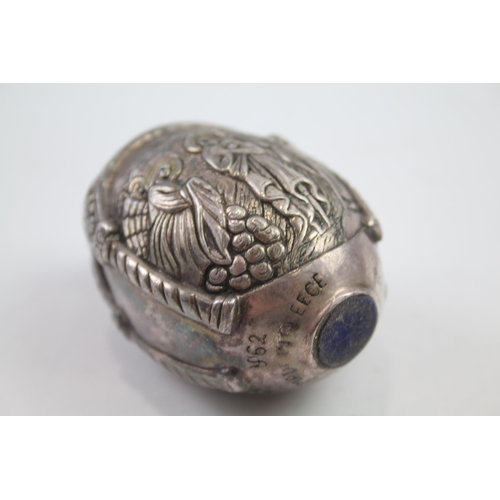 291 - stamped .999 fine silver religious iconography decorative egg