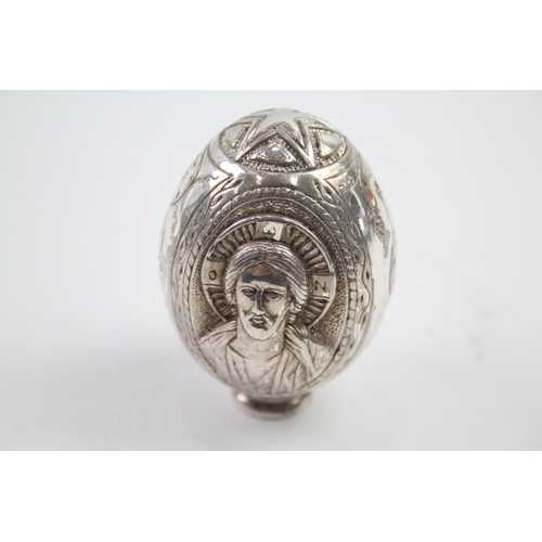 292 - stamped .950 silver religious iconography decorative egg