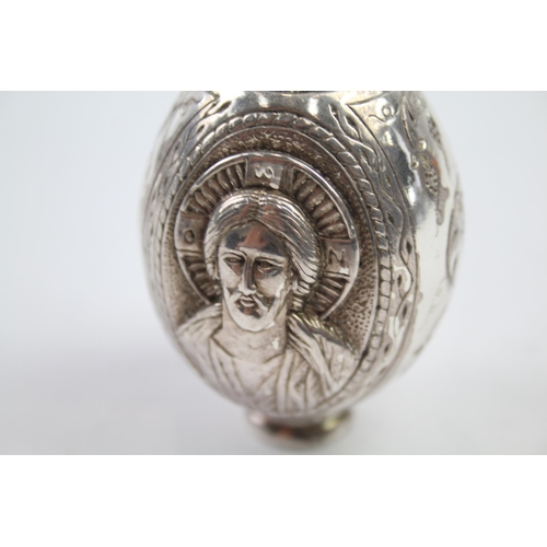 292 - stamped .950 silver religious iconography decorative egg