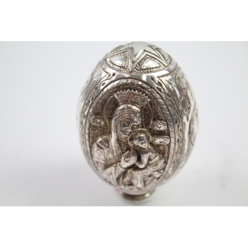 292 - stamped .950 silver religious iconography decorative egg