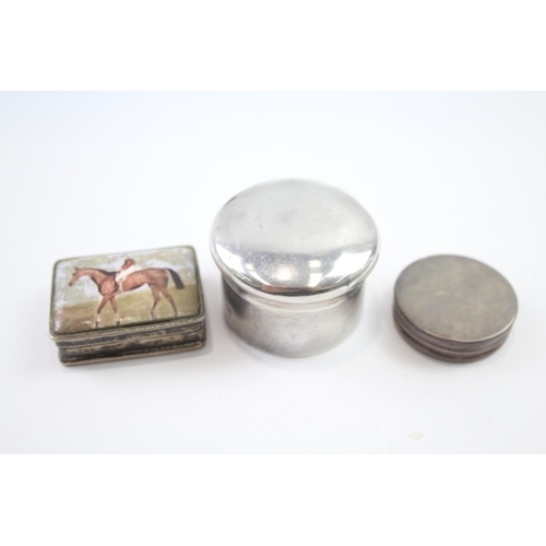 295 - 3 x .925 sterling pill / trinket boxes