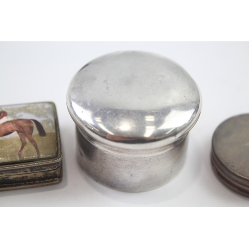 295 - 3 x .925 sterling pill / trinket boxes