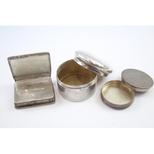 295 - 3 x .925 sterling pill / trinket boxes