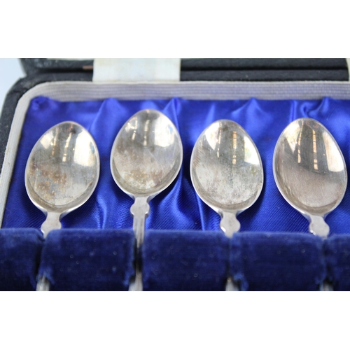 316 - 6  x liberty London art nouveau .925 sterling spoons w/ original case