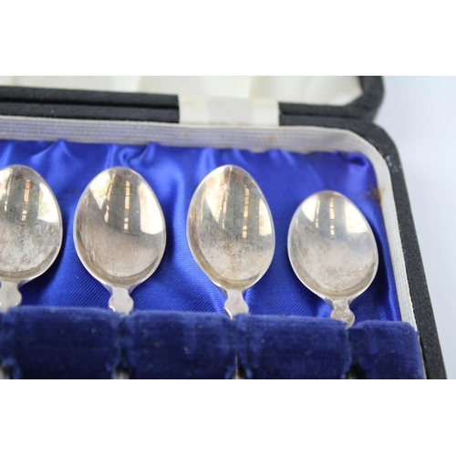 316 - 6  x liberty London art nouveau .925 sterling spoons w/ original case