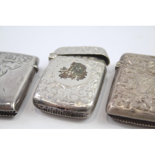 317 - 4 x .925 sterling vesta cases