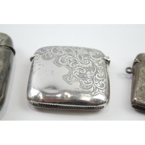 318 - 3 x .925 sterling vesta cases