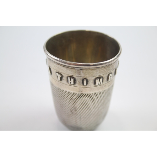 322 - .925 sterling novelty Victorian 'just a thimble' cup