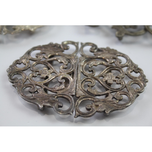 343 - 3 x .925 sterling ladies belt buckles