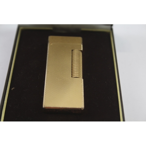 354 - Gold Plated Vintage Cased Dunhill Lighter