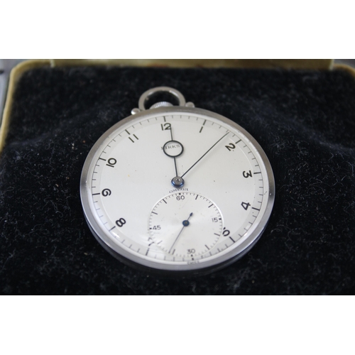 363 - OMEGA Gents POCKET WATCH (Retailed At BIRKS) Hand-wind WORKING Boxed