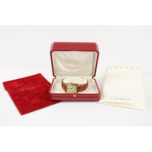 383 - CARTIER MUST 2413 Gents Sterling Silver Cased WRISTWATCH Quartz WORKING Boxed