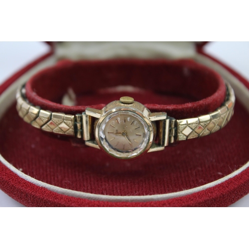 406 - TUDOR By ROLEX Women's Vintage Gold Tone WRISTWATCH Hand-Wind WORKING Boxed