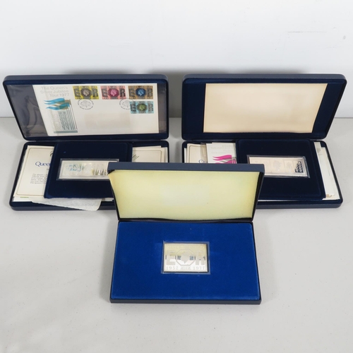 419 - 3x sets of Royal Mint silver bars and coins