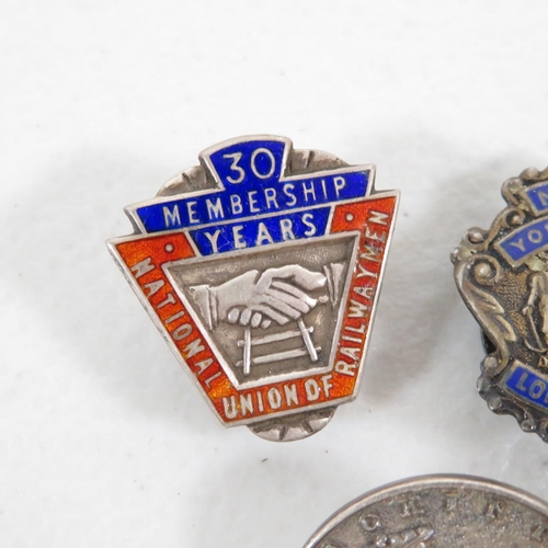 431 - 3x silver enamel badges