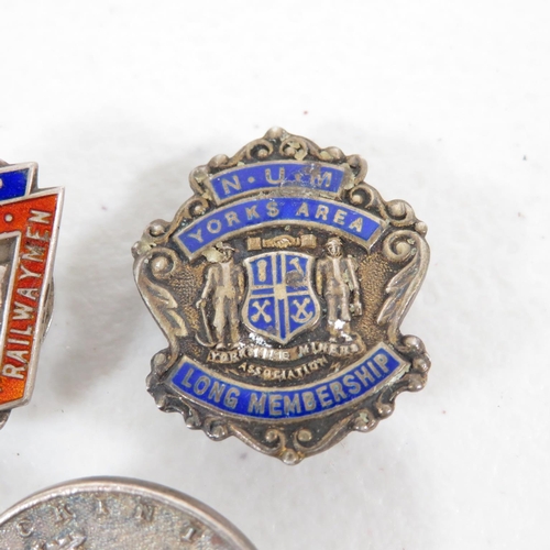 431 - 3x silver enamel badges