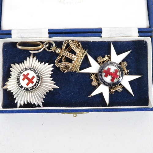 435 - 2x HM silver and enamel medals total weight 87g