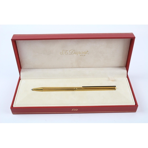 452 - Vintage S.T DUPONT Gold Plated Cased Ballpoint Pen w/ Original Box - 54ABK55