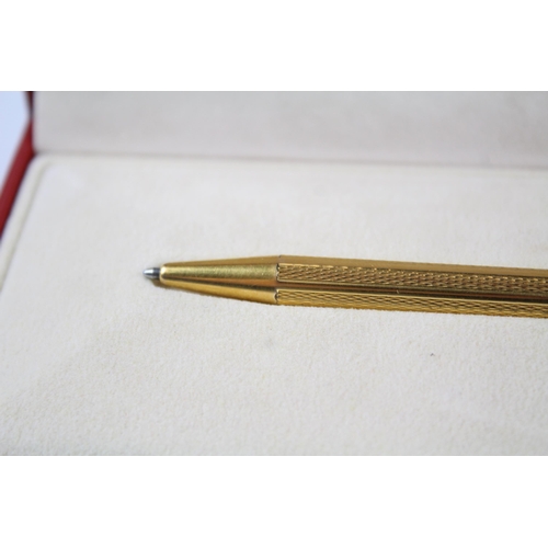 452 - Vintage S.T DUPONT Gold Plated Cased Ballpoint Pen w/ Original Box - 54ABK55