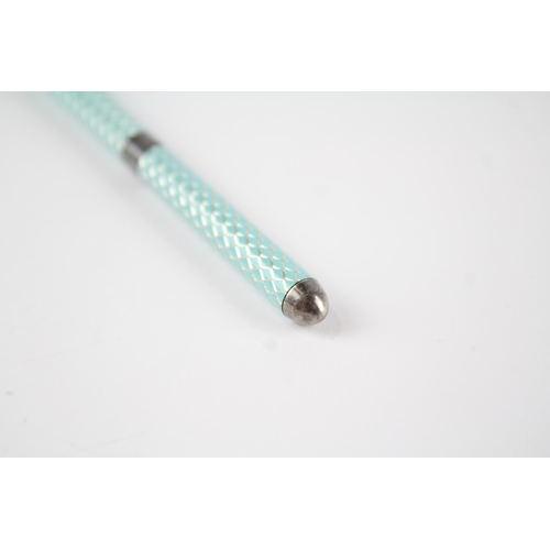 482 - TIFFANY & CO. Blue Lacquer & .925 Sterling Detail Ballpoint / Biro WRITING (14g)