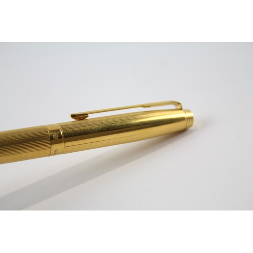 486 - Vintage PARKER 75 Gold Plated Fountain Pen w/ 14ct Gold Nib WRITING