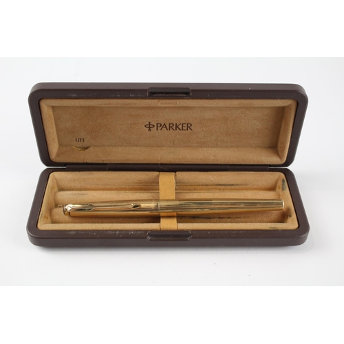 490 - Vintage PARKER 50 Falcon Fountain Pen w/ Gold Plate Nib WRITING Boxed