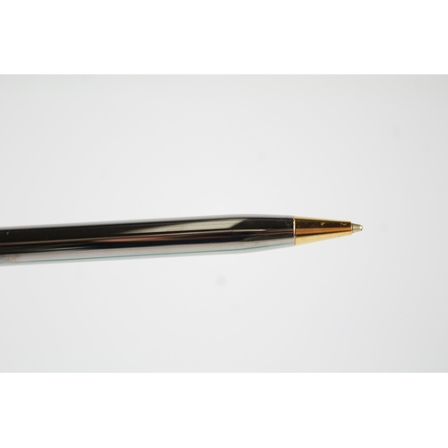 498 - TIFFANY & CO. Chrome & Gold Plate Ballpoint Pen / Biro WRITING