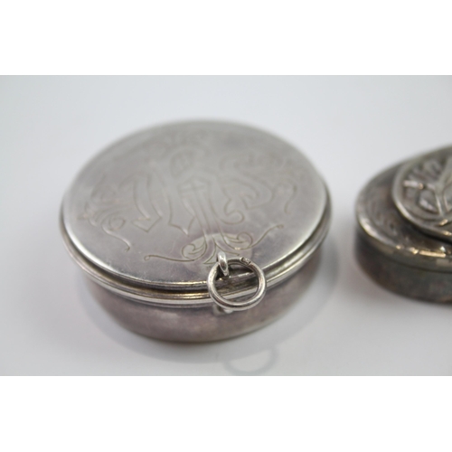 296 - 3 x .925 sterling pill / trinket boxes