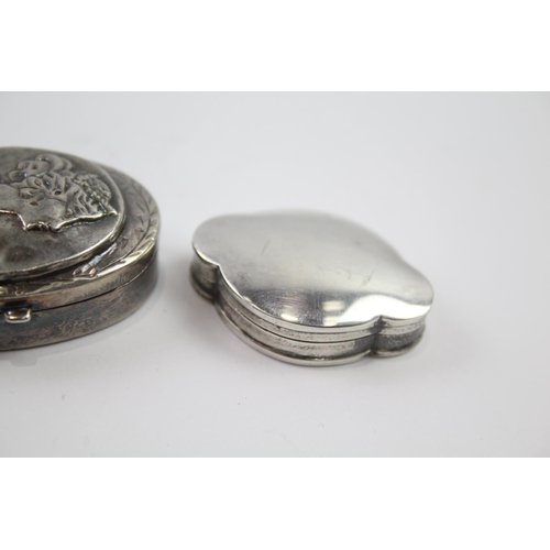 296 - 3 x .925 sterling pill / trinket boxes